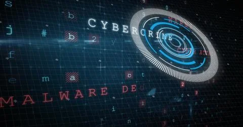 Image of data processing on navy background Illustrazione stock