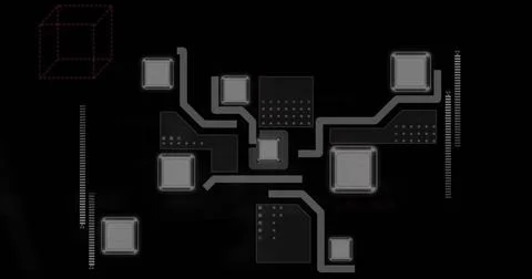 Image of data processing with network of connections Illustrazione stock