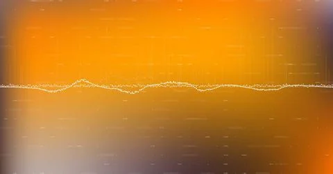 Image of data processing on orange background Illustrazione stock