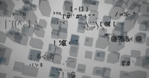 Image of data processing over 3d cityscape イラスト素材