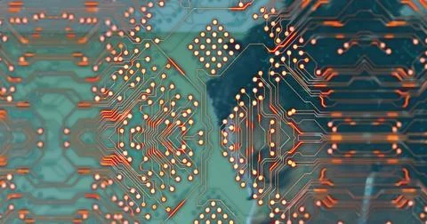 Image of data processing over african american female nurse with patient Stock Photos