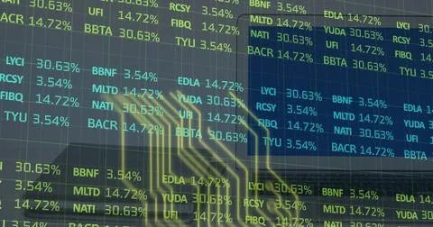 Image of data processing over binary coding Illustrazione stock