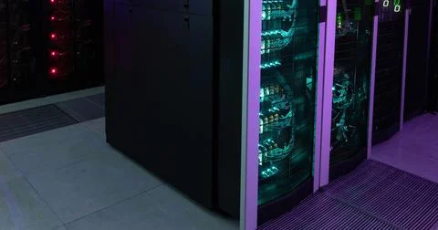 Image of data processing over binary coding and computer servers Foto stock