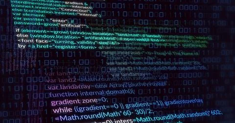 Image of data processing over binary coding Stock Photos