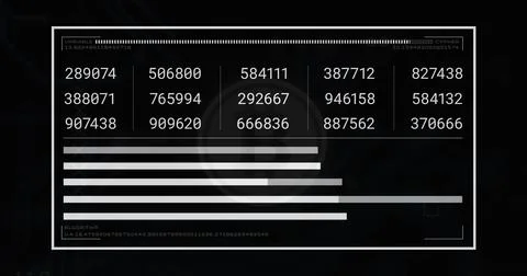 Image of data processing over bitcoin symbol on black background 写真素材
