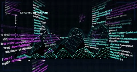 Image of data processing over black background Stock Illustration