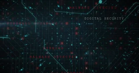 Image of data processing over black background Stockillustratie