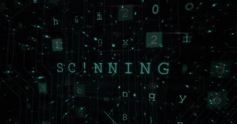 Image of data processing over black background Stockillustratie