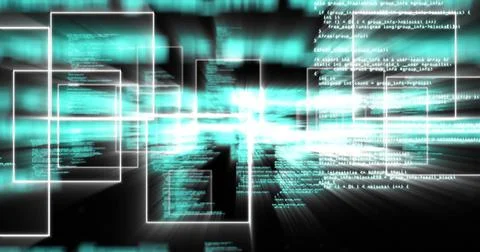 Image of data processing over black background Illustrazione stock