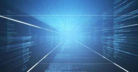 Image of data processing over black background Stock Illustration