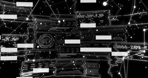 Image of data processing over black background イラスト素材