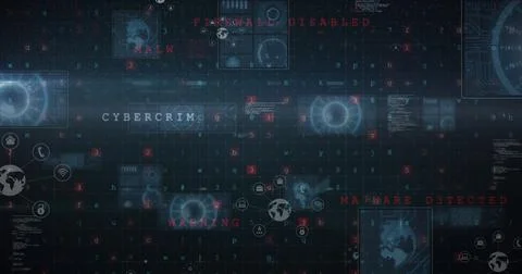 Image of data processing over black background Stock Illustration