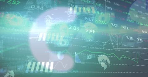 Image of data processing over black background Stockillustratie