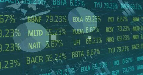 Image of data processing over black background Illustrazione stock