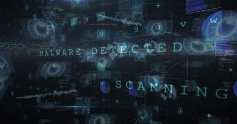 Image of data processing over black background Stock Illustration