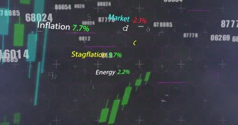 Image of data processing over black background Stock Illustration