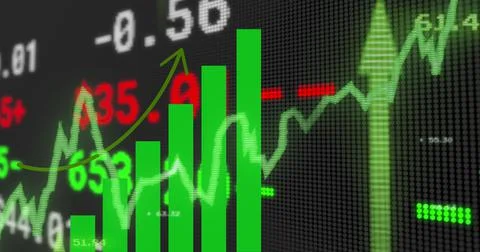 Image of data processing over black background Illustrazione stock