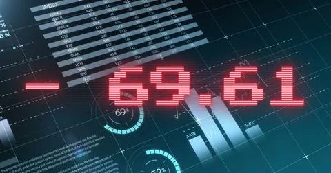 Image of data processing over black background 库存插图