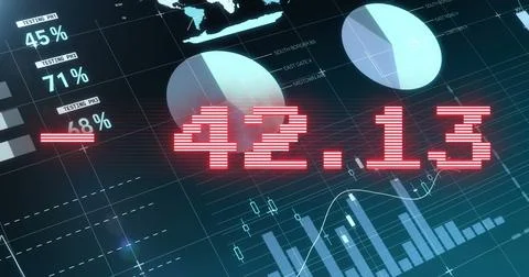 Image of data processing over black background Illustrazione stock