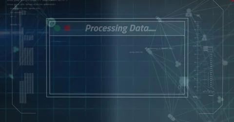 Image of data processing over black background Illustrazione stock