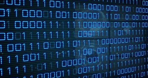 Image of data processing over black background Stock Illustration