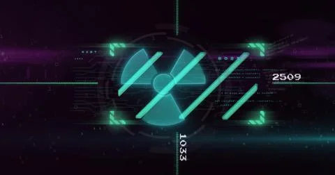 Image of data processing over black background Illustrazione stock