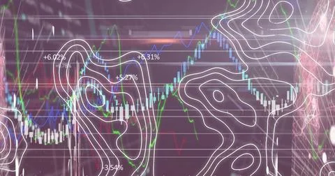 Image of data processing over black background Illustrazione stock