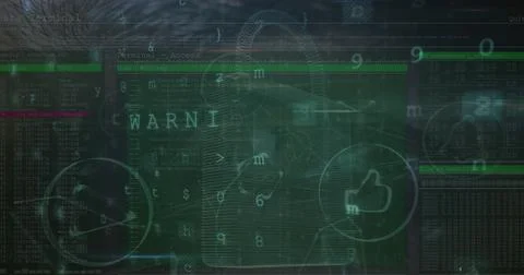 Image of data processing over black background Stockillustratie