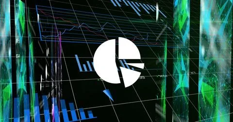 Image of data processing over black background Stockillustratie