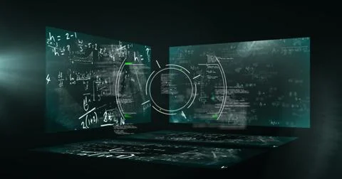 Image of data processing over black background イラスト素材