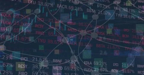 Image of data processing over black background Illustrazione stock
