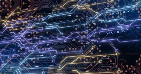 Image of data processing over black background 스톡 사진