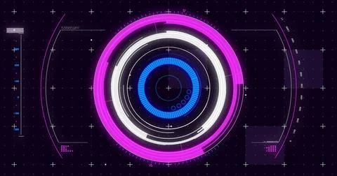 Image of data processing over black background Foto stock