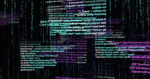 Image of data processing over black background Foto stock