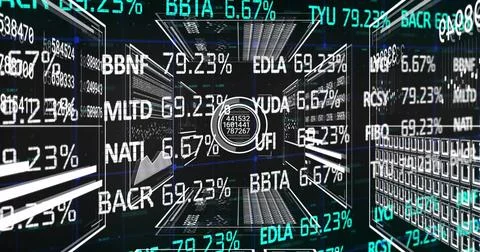 Image of data processing over black background Stock-Fotos