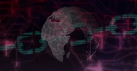 Image of data processing over black background Stock Photos
