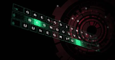 Image of data processing over black background Stock Photos