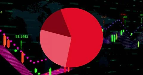 Image of data processing over black background 스톡 사진
