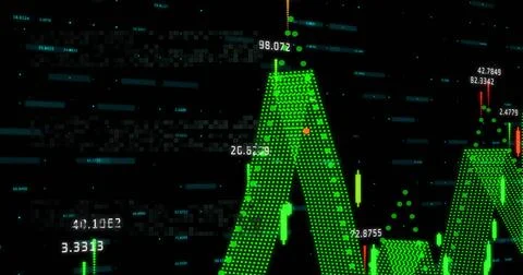 Image of data processing over black background Stock Photos