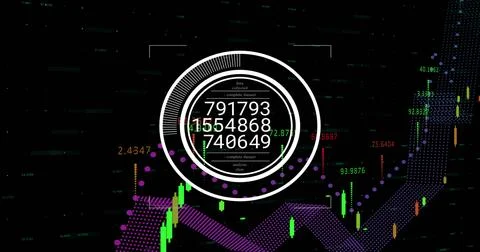 Image of data processing over black background 스톡 사진