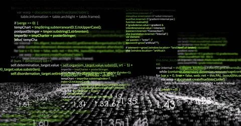 Image of data processing over black background 스톡 사진