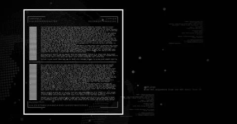 Image of data processing over black background Stock Photos