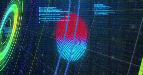 Image of data processing over black background Stock Photos