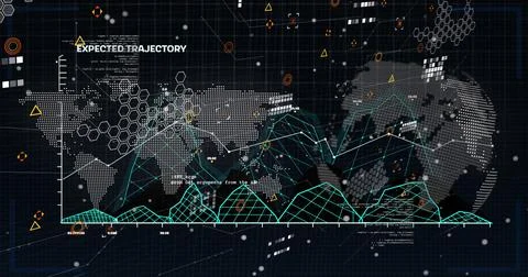 Image of data processing over black background Stock Photos