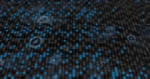 Image of data processing over black background Stock Photos