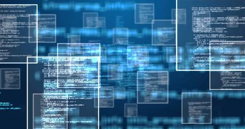 Image of data processing over black background Stock Photos