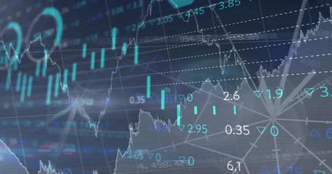 Image of data processing over blue background Stock Illustration