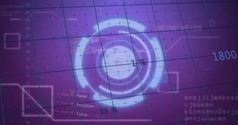 Image of data processing over blue background Illustrazione stock