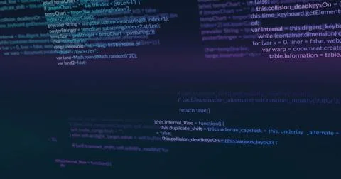 Image of data processing over blue lines on blue background Stock Illustration