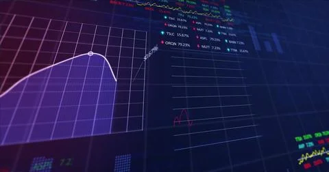 Image of data processing over blue background Illustrazione stock